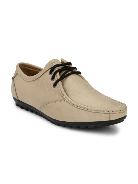 

John Karsun Men Beige Formal Leather Derbys