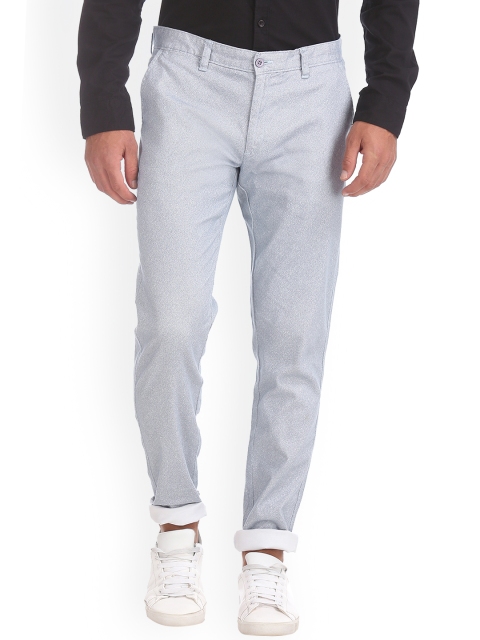 

Ruggers Men Blue Regular Fit Self Design Regular Trousers