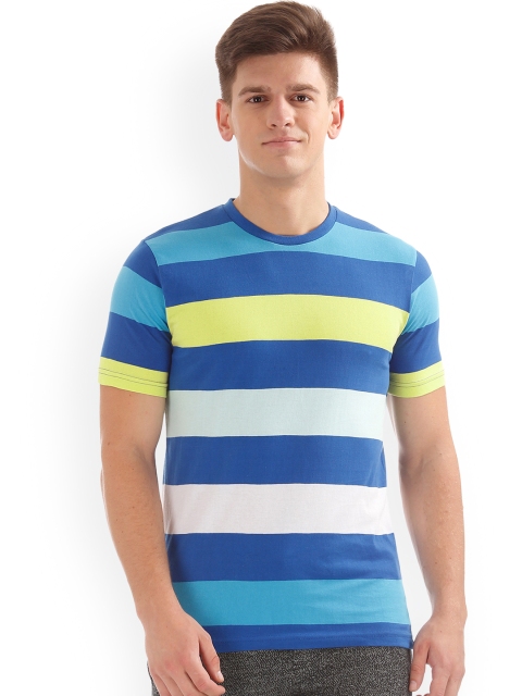 

Colt Men Multicoloured Striped Round Neck T-shirt, Multi