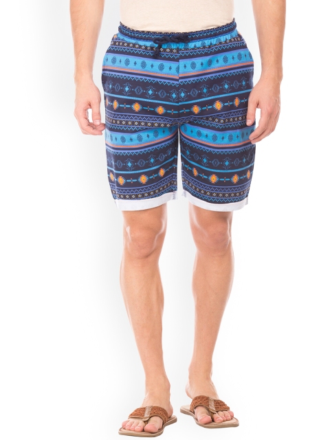 

Colt Men Blue Printed Regular Fit Regular Shorts