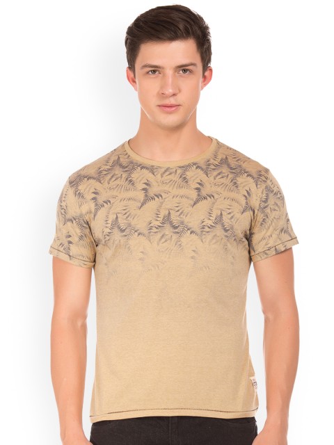 

Cherokee Men Beige Printed Round Neck T-shirt