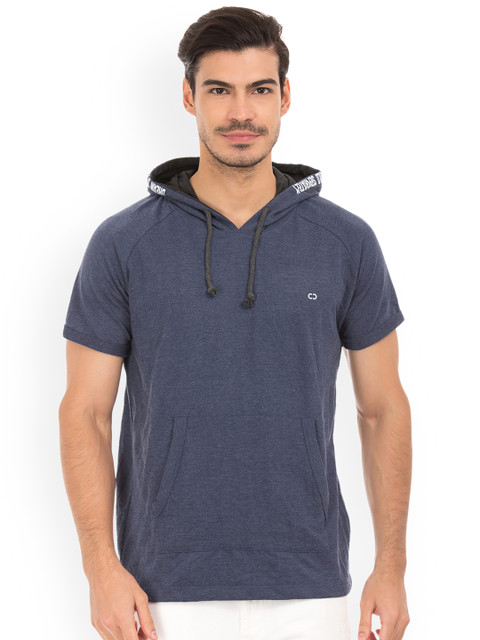 

Colt Men Blue Solid Hood T-shirt