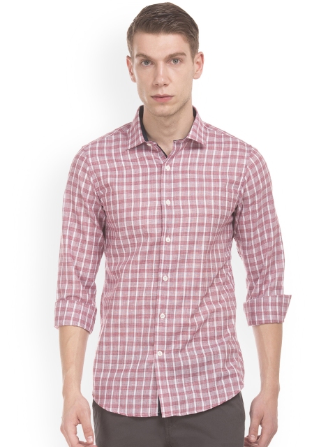 

Excalibur Men Red & White Slim Fit Checked Casual Shirt