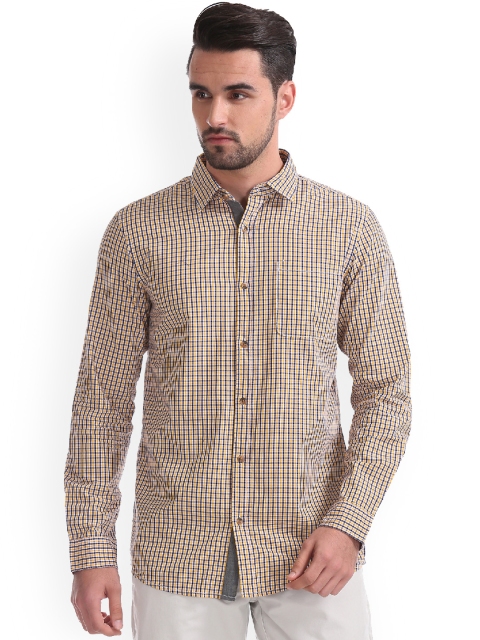 

Ruggers Men Yellow & Blue Regular Fit Checked Casual Shirt