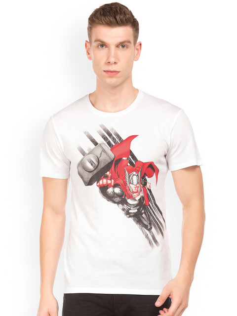 

Colt Men White Printed Round Neck T-shirt