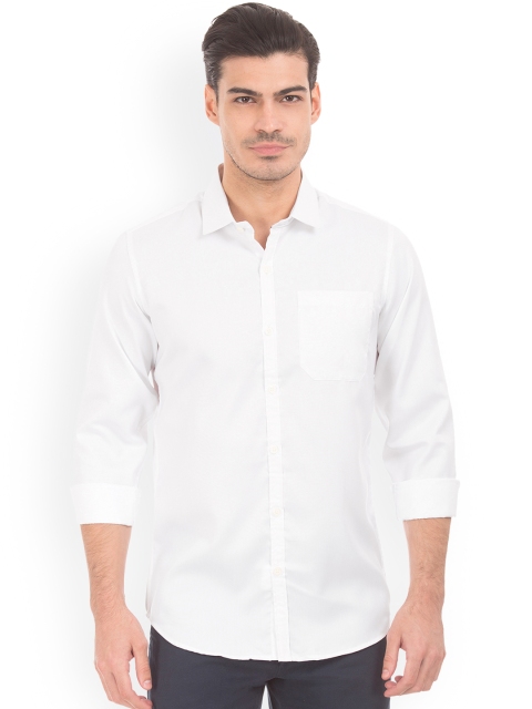 

Excalibur Men White Slim Fit Solid Casual Shirt