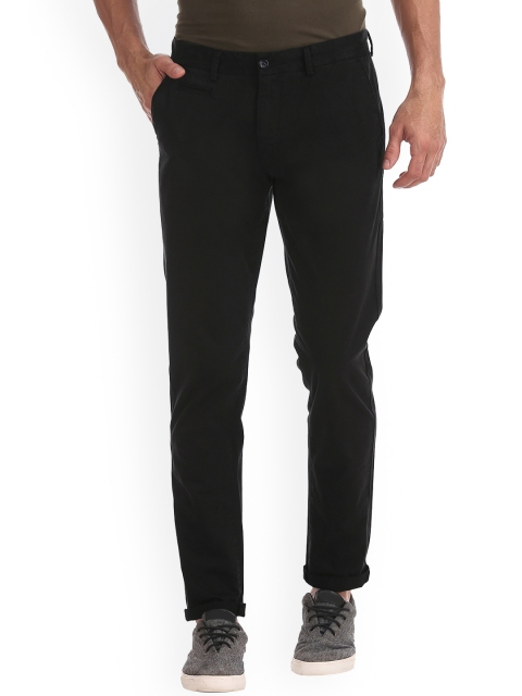 

Ruggers Men Black Slim Fit Solid Regular Trousers