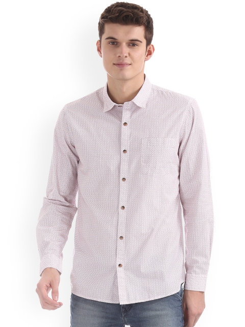 

Ruggers Men White Regular Fit Printed Casual Shirt