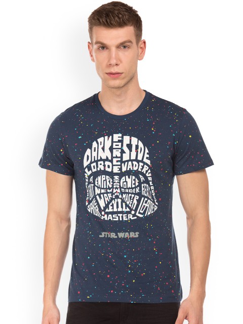 

Colt Men Navy Blue Printed Round Neck T-shirt