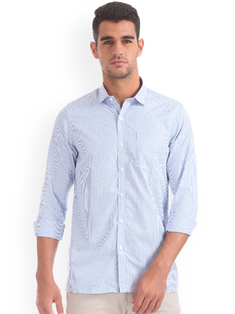 

Excalibur Men Blue Regular Fit Checked Casual Shirt