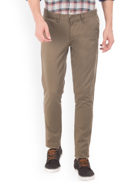 

Ruggers Men Brown Tapered Fit Solid Regular Trousers