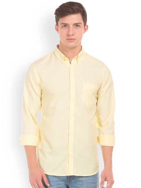 

Excalibur Men Yellow Slim Fit Solid Casual Shirt