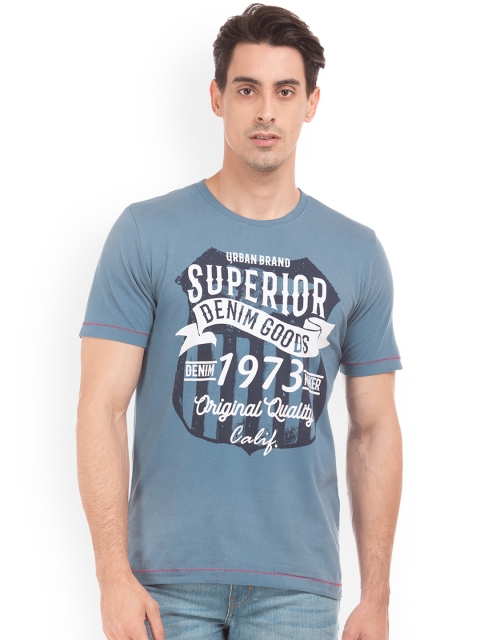 

Cherokee Men Blue Printed Round Neck T-shirt