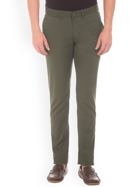 

Ruggers Men Green Tapered Fit Solid Regular Trousers