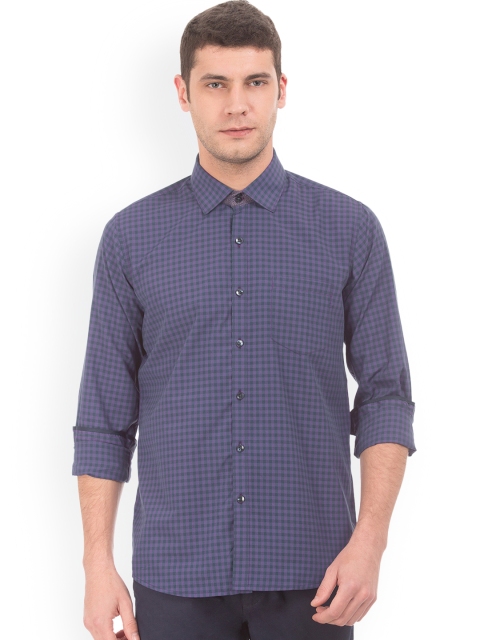 

Excalibur Men Purple Skinny Fit Checked Casual Shirt