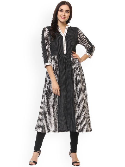 

La Firangi Women Black Printed A-Line Kurta