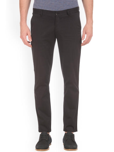 

Ruggers Men Black Slim Fit Solid Regular Trousers