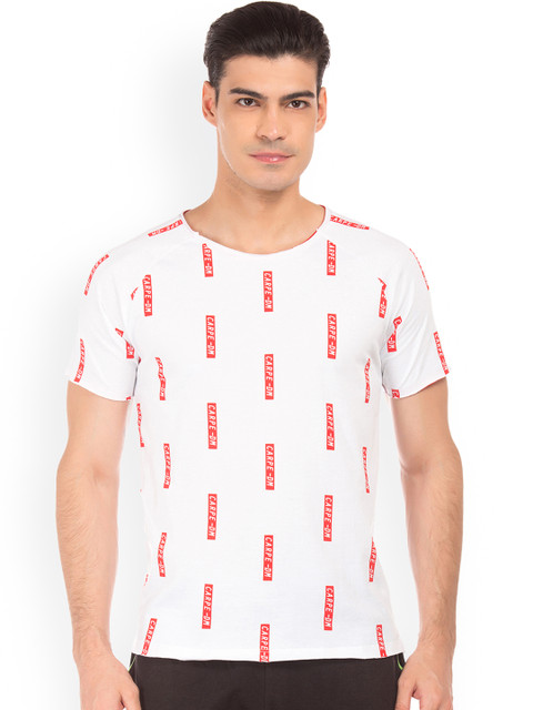 

Colt Men White Printed Round Neck T-shirt