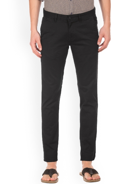 

Ruggers Men Black Tapered Fit Solid Regular Trousers
