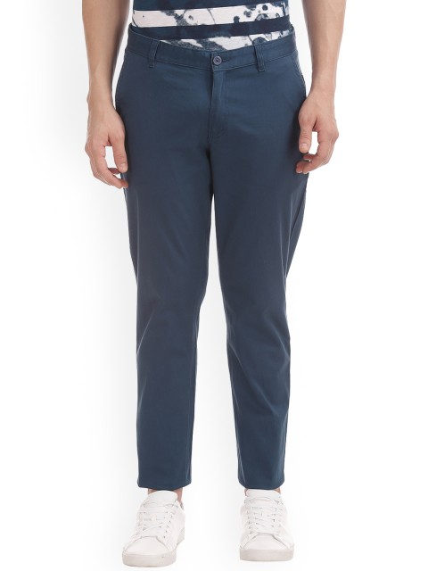 

Ruggers Men Blue Slim Fit Solid Regular Trousers