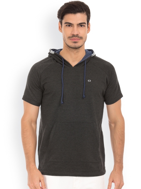 

Colt Men Grey Solid Hooded T-shirt