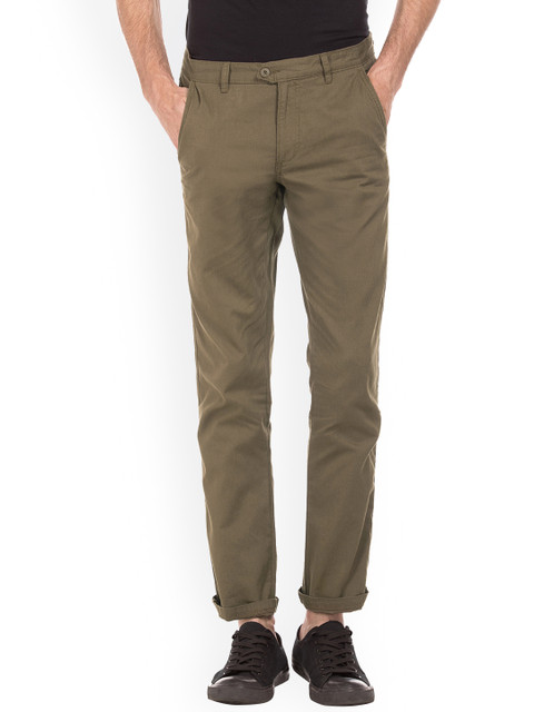 

Ruggers Men Brown Slim Fit Solid Regular Trousers
