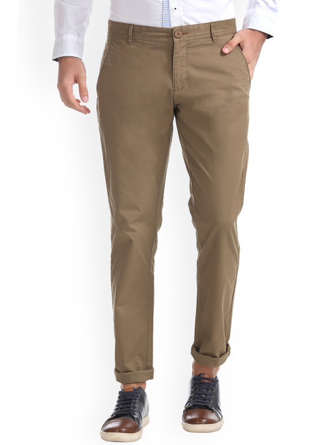 

Ruggers Men Brown Regular Fit Solid Regular Trousers