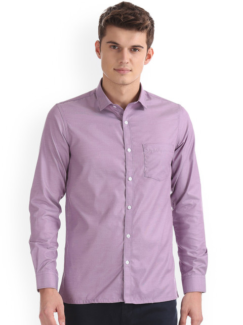 

Excalibur Men Purple Regular Fit Solid Casual Shirt