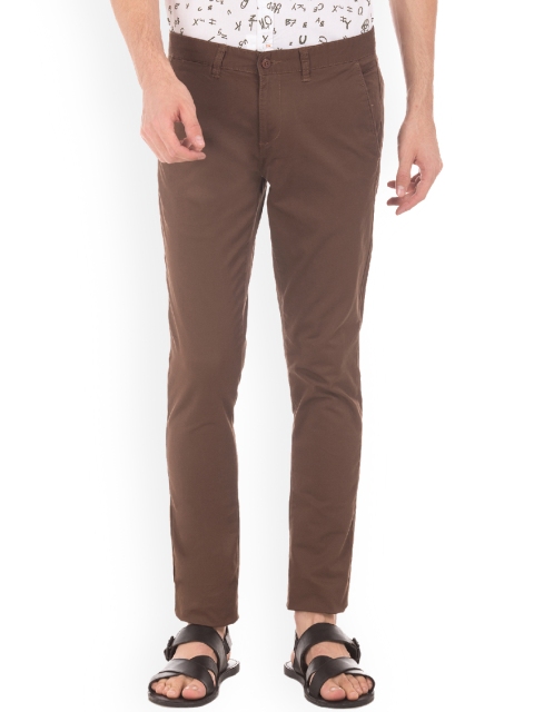 

Ruggers Men Brown Tapered Fit Solid Regular Trousers