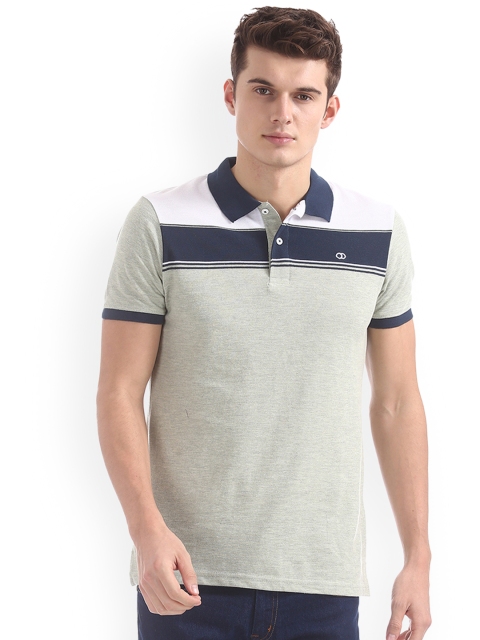 

Ruggers Men Grey Colourblocked Polo Collar T-shirt