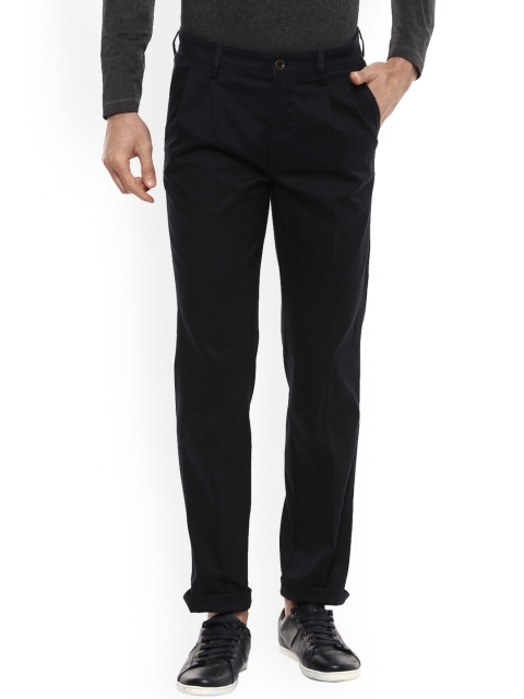 

Allen Solly Men Navy Blue Regular Fit Solid Regular Trousers