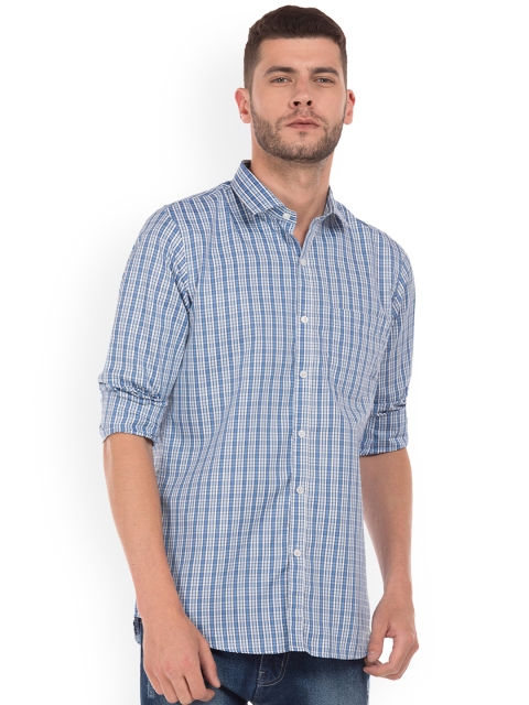

Excalibur Men Blue Slim Fit Checked Casual Shirt