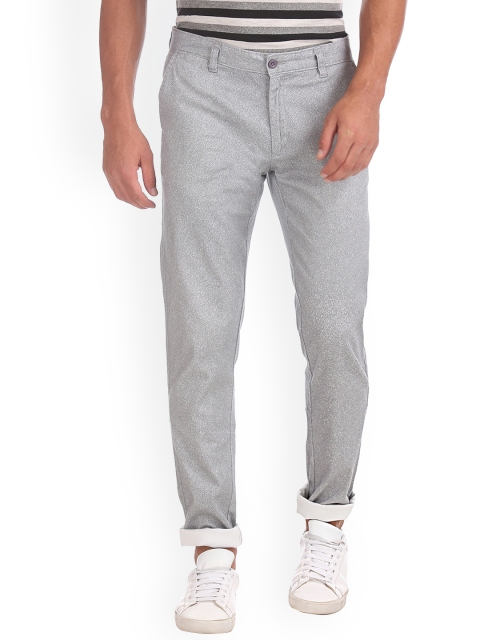 

Ruggers Men Grey Regular Fit Self Design Regular Trousers