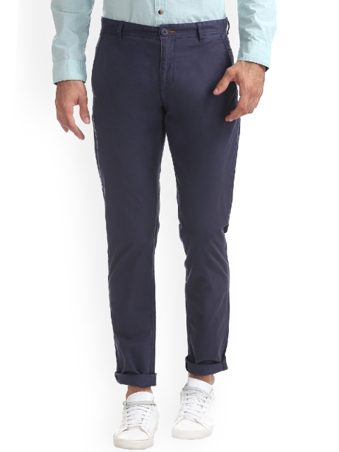 

Ruggers Men Blue Regular Fit Solid Regular Trousers