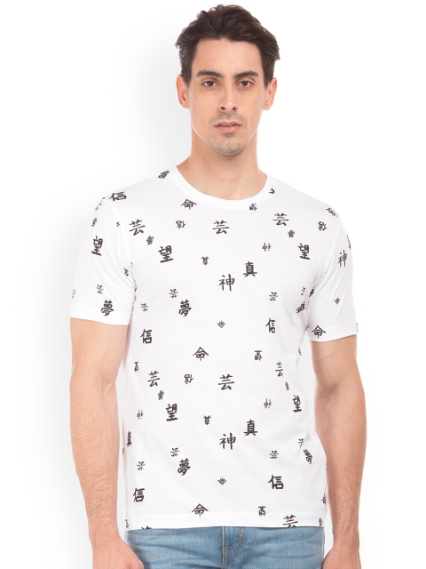 Colt Men White Printed Round Neck T-shirt