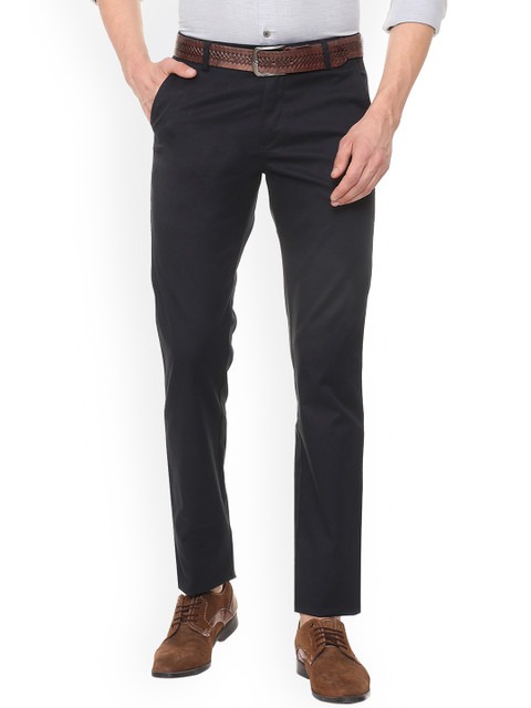

Allen Solly Men Black Regular Fit Self Design Regular Trousers