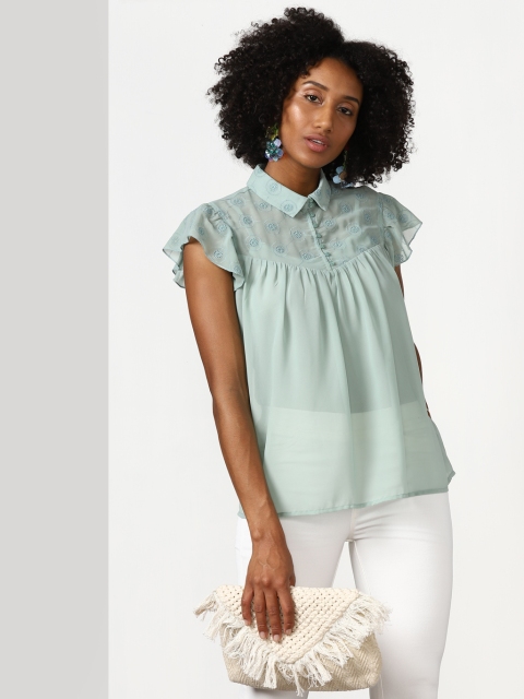 

Green Self Design Blouse