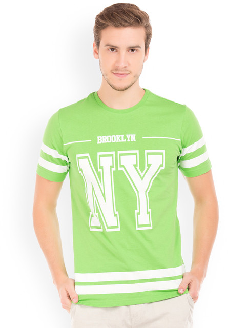 

Colt Men Green Printed Round Neck T-shirt