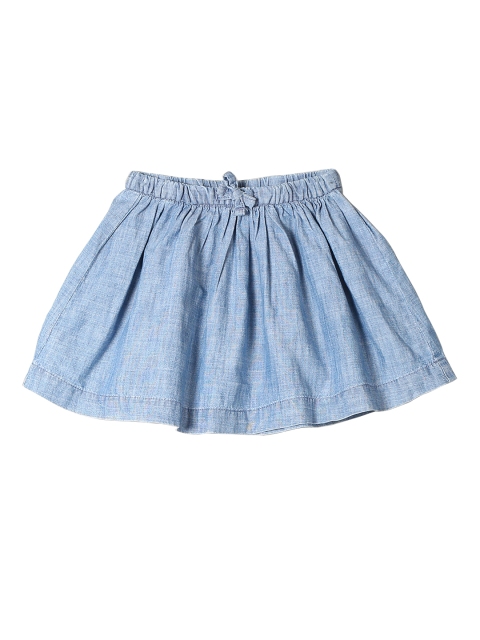 GAP Girls Blue Chambray A-Line Pure Cotton Skirt