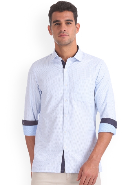 

Excalibur Men Blue Regular Fit Printed Casual Shirt