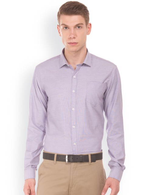 

Excalibur Men Purple Regular Fit Self Design Formal Shirt