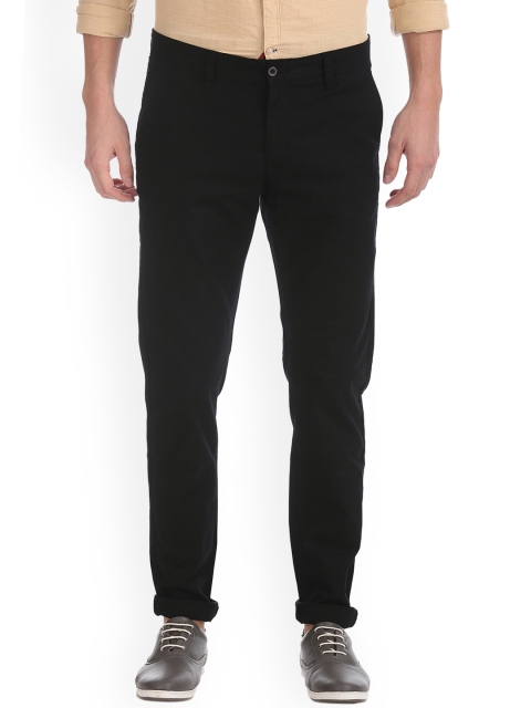 

Ruggers Men Black Regular Fit Solid Regular Trousers