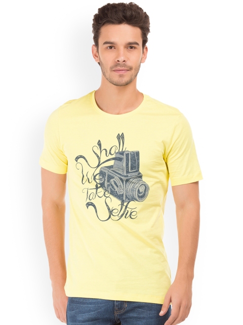 

Colt Men Yellow Printed Round Neck T-shirt