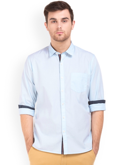 

Ruggers Men Blue Regular Fit Solid Casual Shirt