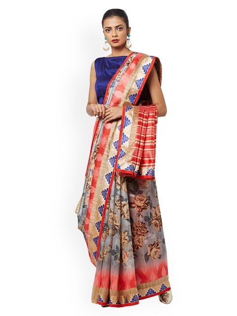 

Chhabra 555 Multicoloured Art Silk Printed Bhagalpuri Saree, Multi