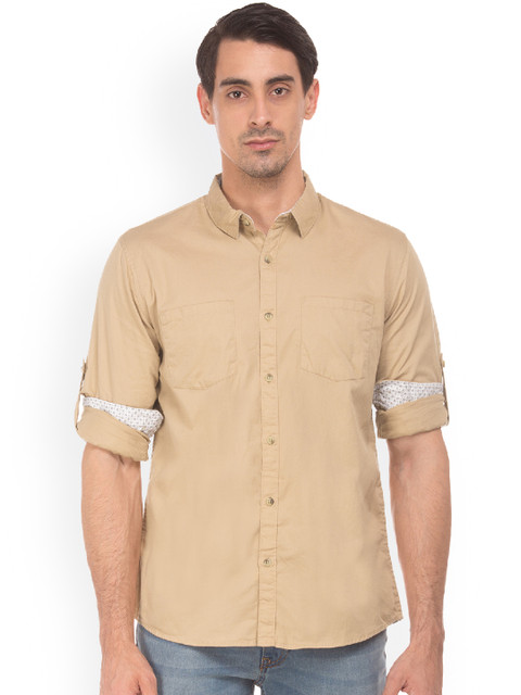 

Ruggers Men Brown Regular Fit Solid Casual Shirt