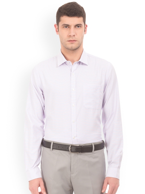 

Excalibur Men White & Pink Slim Fit Checked Formal Shirt