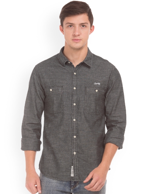 

Cherokee Men Grey Regular Fit Solid Casual Shirt