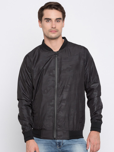 

SPYKAR Men Black Printed Bomber Jacket