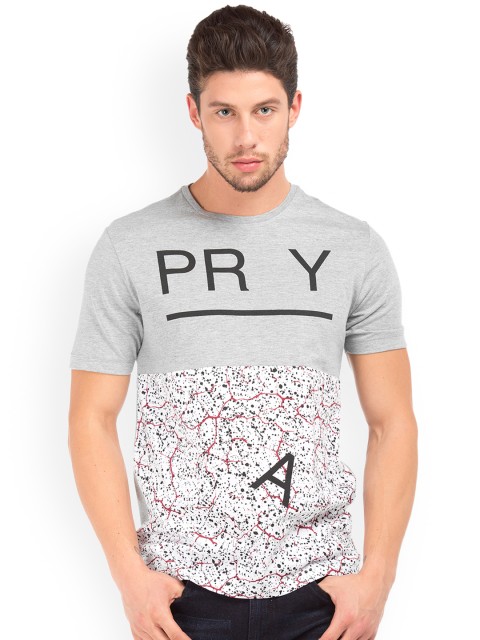 

Colt Men Grey Printed Round Neck T-shirt